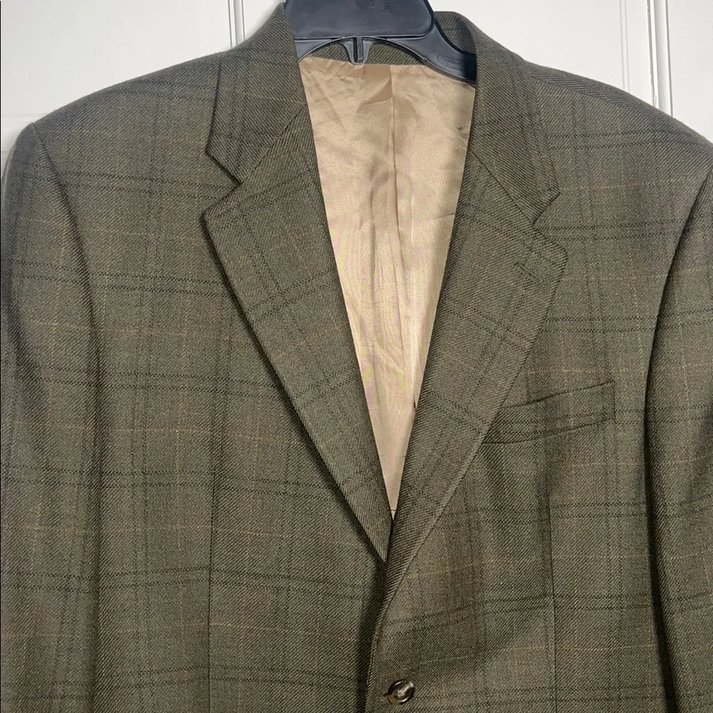 Lauren Ralph Lauren Men's Lambswool Green Brown Tan Plaid Blazer 42L